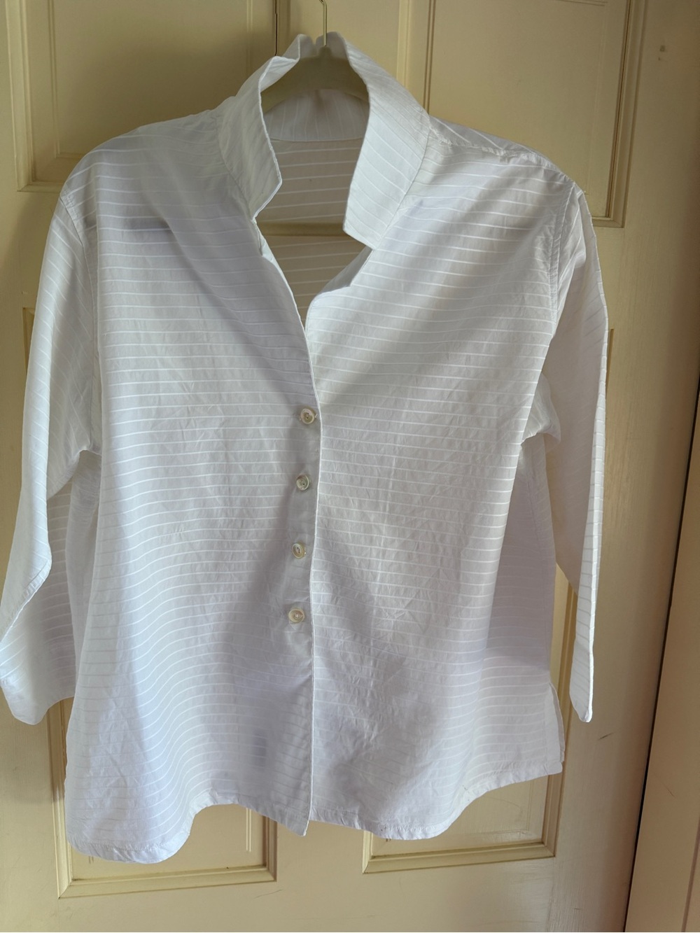 Jill McGowan white cotton pique shirt,